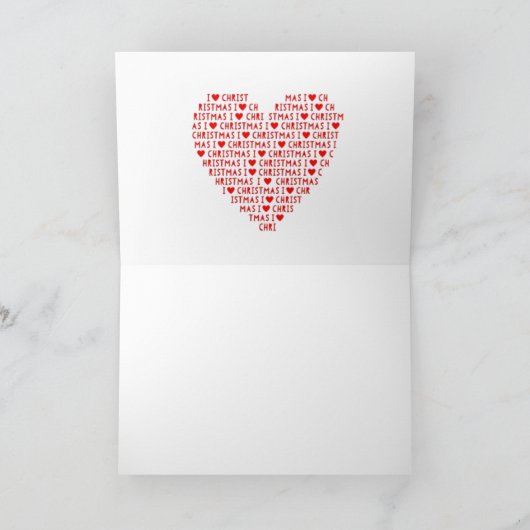 アイラブクリスマスホリデーズ赤いハートカード シーズンカード (内部)