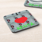 アイラブケニアアートプリント コースター (左側)