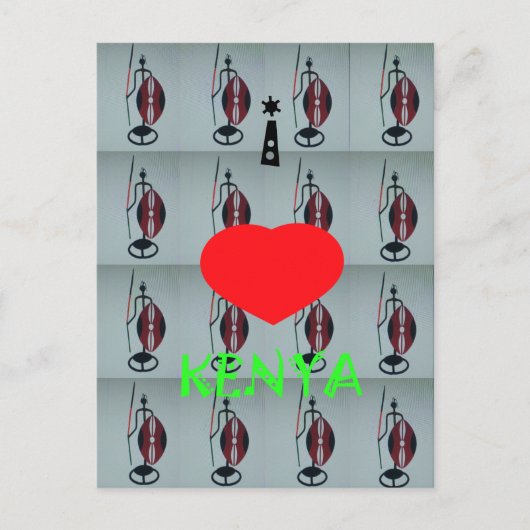 アイラブケニアアートプリント ポストカード (正面)