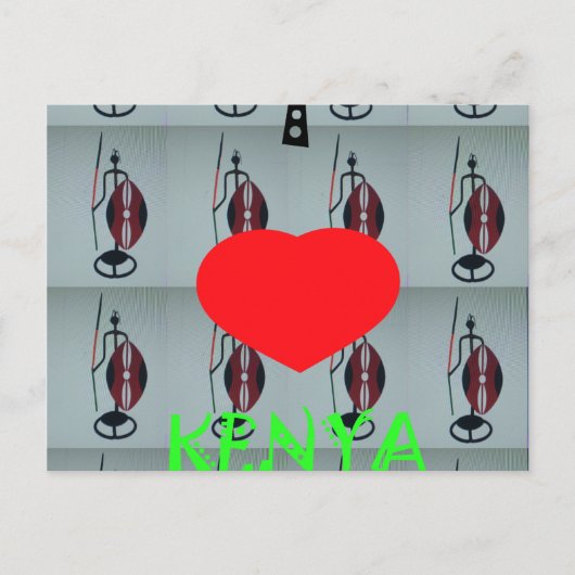 アイラブケニアアートプリント ポストカード (正面)