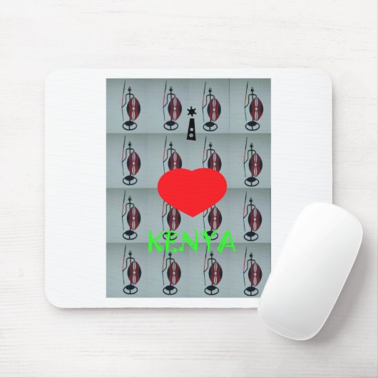 アイラブケニアアートプリント マウスパッド (マウス)