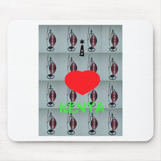 アイラブケニアアートプリント マウスパッド (正面)