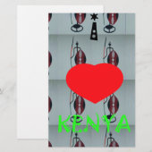 アイラブケニアアートプリント 便箋 (正面/裏面)