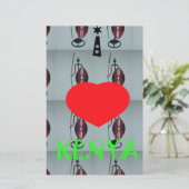 アイラブケニアアートプリント 便箋 (スタンド正面)