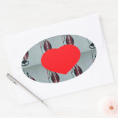 アイラブケニアアートプリント 楕円形シール (封筒)