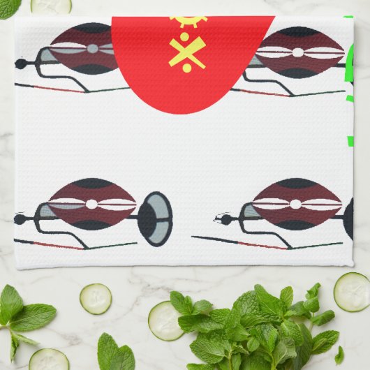 アイラブケニヤマサイアートプリント キッチンタオル (折り畳み)