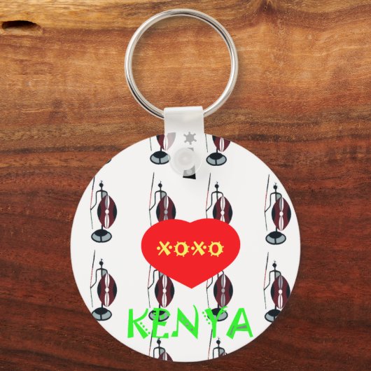 アイラブケニヤマサイアートプリント キーホルダー (正面)