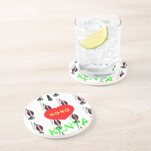 アイラブケニヤマサイアートプリント コースター (側面)