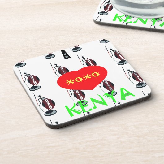 アイラブケニヤマサイアートプリント コースター (左側)
