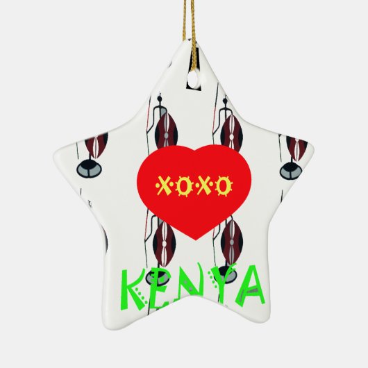 アイラブケニヤマサイアートプリント セラミックオーナメント (右)