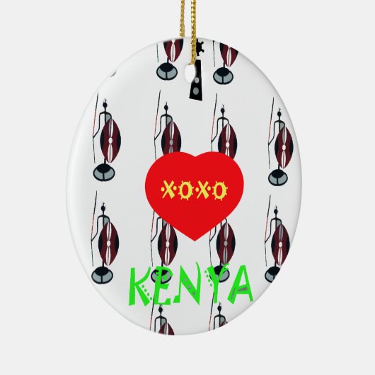 アイラブケニヤマサイアートプリント セラミックオーナメント (右)