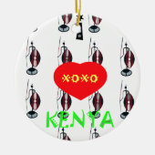 アイラブケニヤマサイアートプリント セラミックオーナメント (正面)