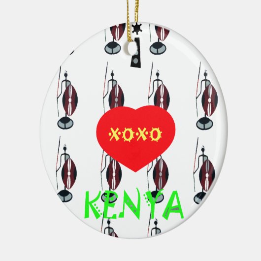アイラブケニヤマサイアートプリント セラミックオーナメント (左)