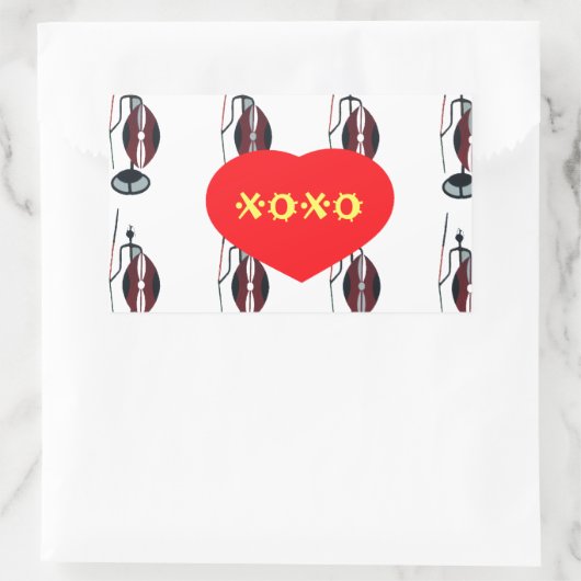 アイラブケニヤマサイアートプリント 長方形シール (バッグ)