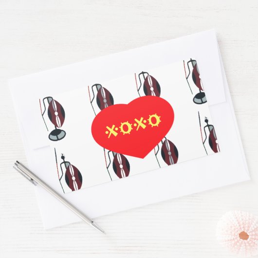 アイラブケニヤマサイアートプリント 長方形シール (封筒)