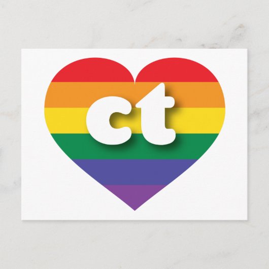 アイラブコネチカットのレインボーハート ポストカード (正面)