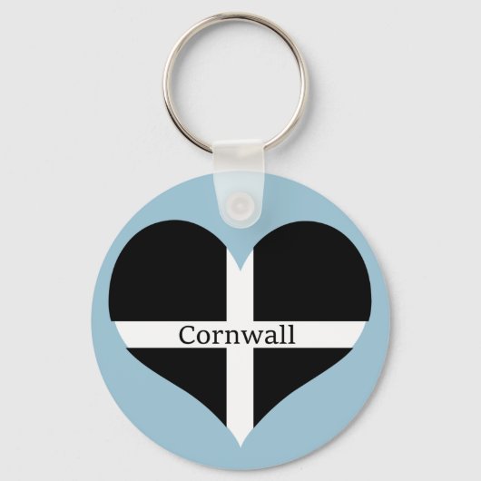 アイラブコーンウォールセントピランフラッグハートデザイン キーホルダー (正面)