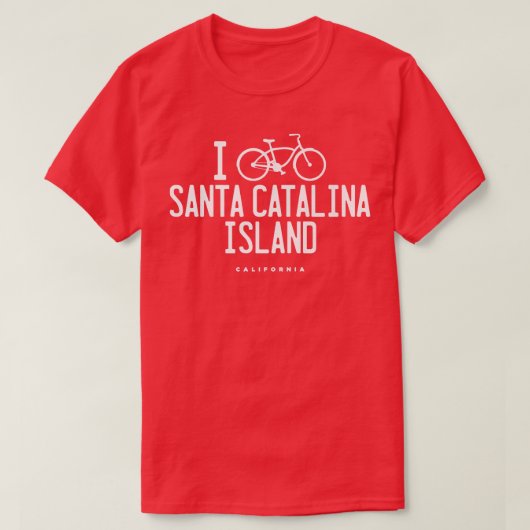 アイラブサイクリングサンタカタリナアイランドカリフォルニア Tシャツ (デザイン正面)