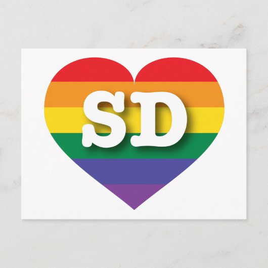 アイラブサウスダコタレインボーハート ポストカード (正面)