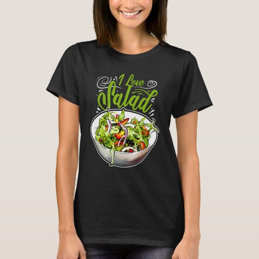 アイラブサラダ野菜ビーガン Tシャツ (正面)