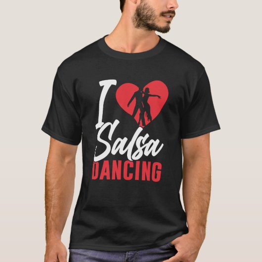 アイラブサルサ踊りダンサーラテンダンス Tシャツ (正面)