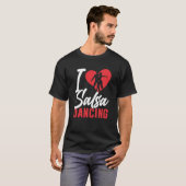 アイラブサルサ踊りダンサーラテンダンス Tシャツ (正面フル)