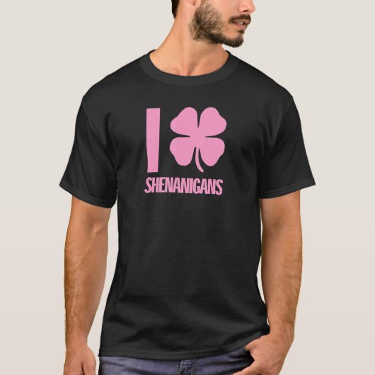 アイラブシェナニガンスハートシャムロックCSt patricksダ Tシャツ (正面)