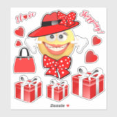 アイラブショッピング笑顔ファッション絵文字 シール (シート)