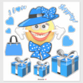 アイラブショッピング笑顔ファッション絵文字 シール (シート)