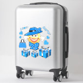 アイラブショッピング笑顔ファッション絵文字 シール (スーツケース)