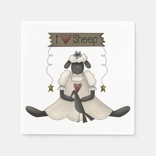 アイラブシープ紙ナプキンス スタンダードカクテルナプキン (正面)