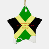 アイラブジャマイカ文字オンフラッグアートプリント セラミックオーナメント (右)