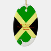 アイラブジャマイカ文字オンフラッグアートプリント セラミックオーナメント (右)