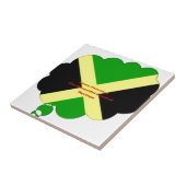 アイラブジャマイカ文字オンフラッグアートプリント タイル (側面)