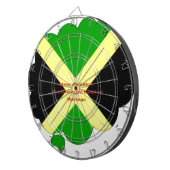 アイラブジャマイカ文字オンフラッグアートプリント ダーツボード (正面右)