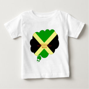 アイラブジャマイカ文字オンフラッグアートプリント ベビーTシャツ