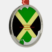 アイラブジャマイカ文字オンフラッグアートプリント メタルオーナメント (右)