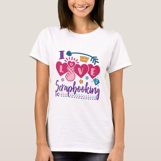アイラブスクラップブック作りスクラップ Tシャツ (正面)