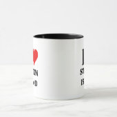 アイラブスタテンアイランドハートおもしろいミーム マグカップ (中央)