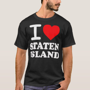 アイラブスタテンアイランド赤いハートミームプルバおもしろいー Tシャツ
