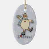 アイラブスノー雪だるま セラミックオーナメント (右)