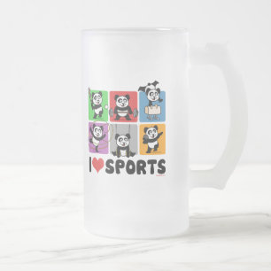 アイラブスポーツパンダ フロストグラスビールジョッキ