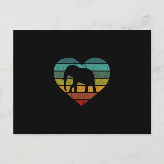 アイラブゾウレトロハート ポストカード (正面)