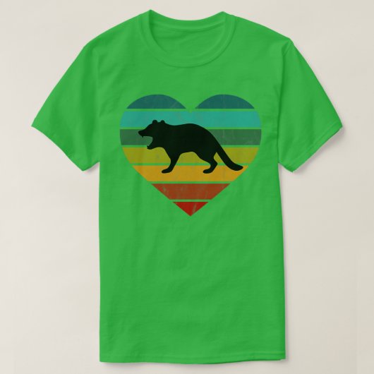 アイラブタスマニアデビルズレトロハート Tシャツ (デザイン正面)