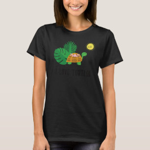 アイラブターレスズスマイル顔タートルサンシャイントロピカル Tシャツ