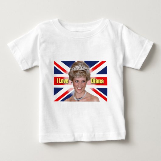 'アイラブダイアナ' HRHプリンセスダイアナ ベビーTシャツ (正面)