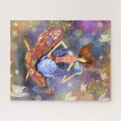 アイラブティーガールヴィンテージスケッチファンタジー童話 ジグソーパズル (横)