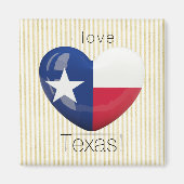 アイラブテキサス州フラッグハート切り出し マグネット (正面)