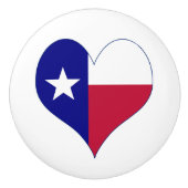 アイラブテキサス州国旗のハート セラミックノブ (正面)