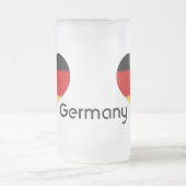 アイラブドイツグランジハート国旗デザイン フロストグラスビールジョッキ (中央)
